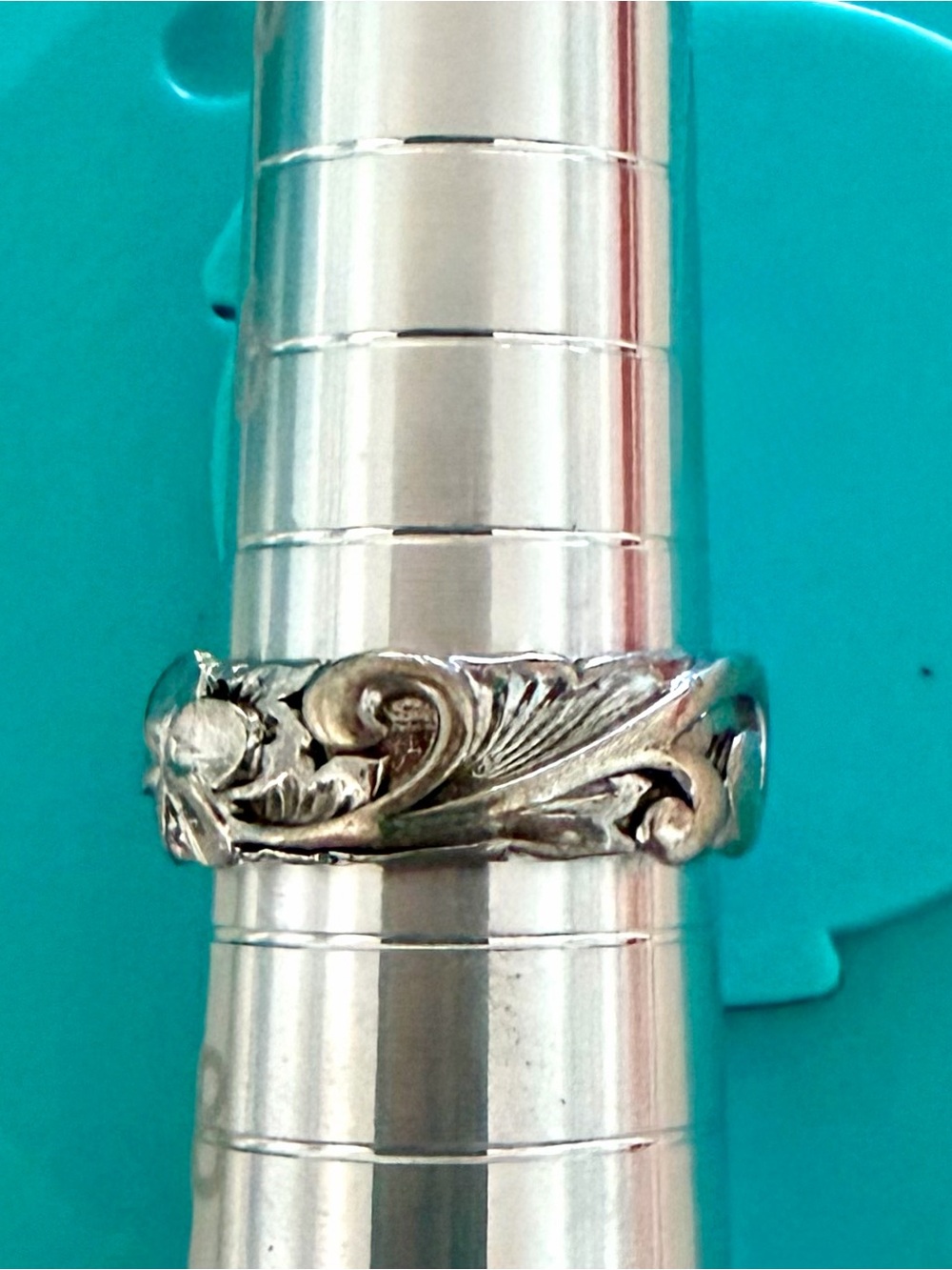 Hawaiian Heirloom Scroll Band Plumeria Wave Sterling Silver Ring 7 - Picture 8 of 10